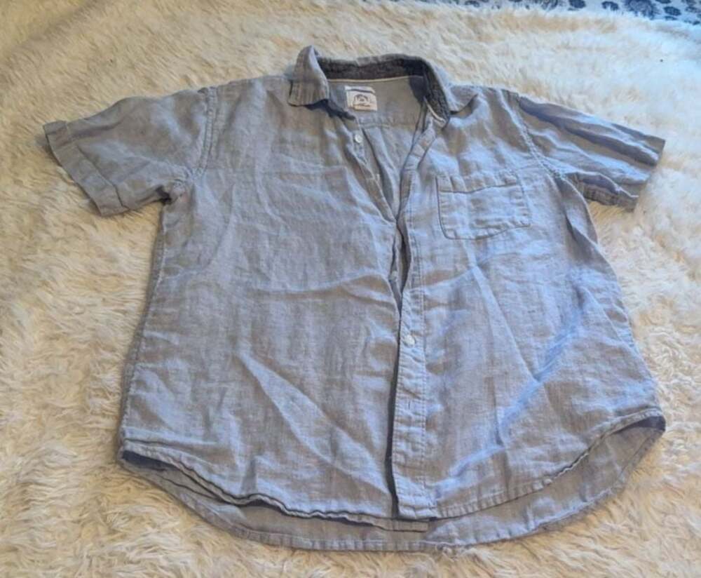 Panama Jack Men's Short Sleeve 100% Linen Button Down Shirt Size M